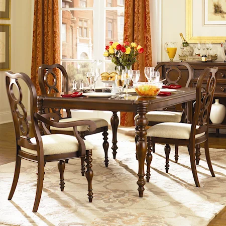 5 Piece Dining Set with Napolean Chairs